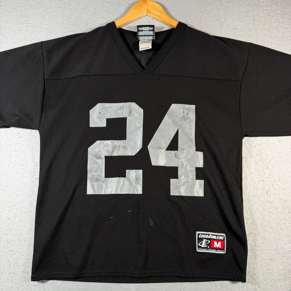 Vintage Oakland Raiders NFL Jersey Charles Woodson 24 Mens Medium Logo Athletic